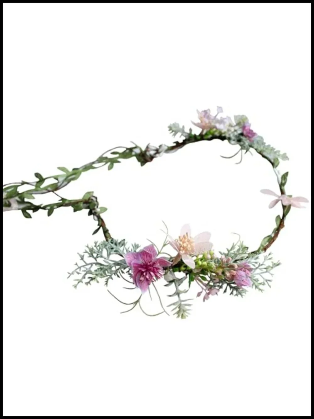 Floral Crown Headband Adjustable Flower Halo Bridal Hair Accessory